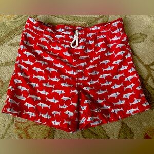 Janie & Jack Toddler Boy Red Shark Swim Shorts